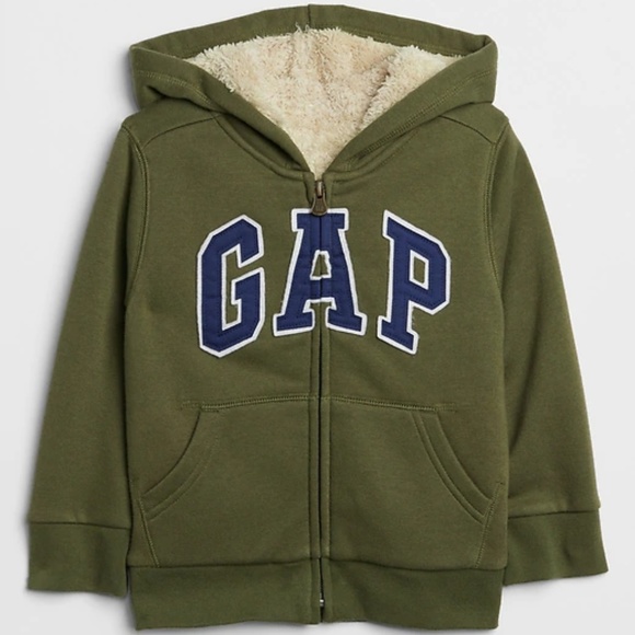 NWT GAP logo sherpa lined hoodie 2T // 3T - Picture 1 of 3